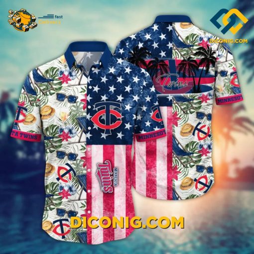 MLB Minnesota Twins Hawaiian Shirt Custom Patriotic Paradise