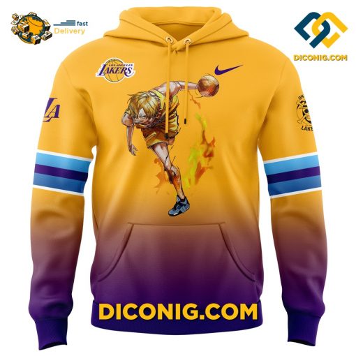 NBA Los Angeles Lakers Hoodie Set Custom Sanji One Piece