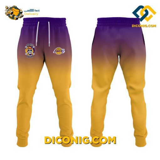 NBA Los Angeles Lakers Hoodie Set Custom Sanji One Piece