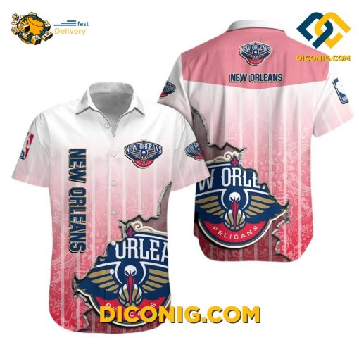 NBA New Orleans Pelicans Hawaiian Shirt Custom Elegant Fade