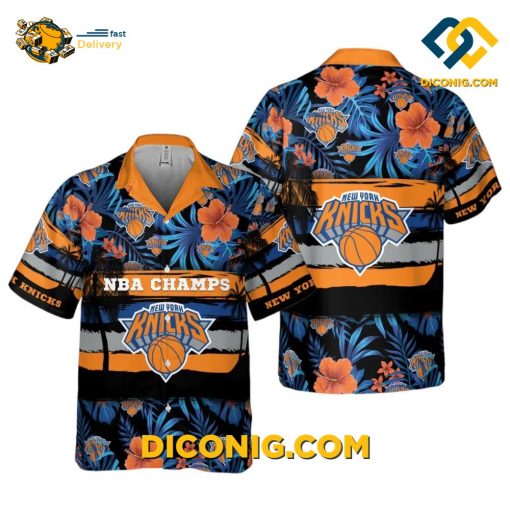 NBA New York Knicks Hawaiian Shirt Custom Champions Tropical