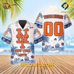 MLB New York Mets Hawaiian Shirt Custom Coastal Escape