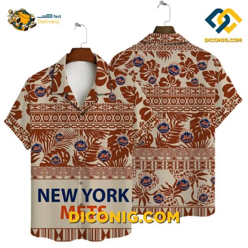 MLB New York Mets Hawaiian Shirt Custom Coastal Retreat