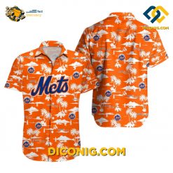 MLB New York Mets Hawaiian Shirt Custom Orange Paradise Vibes