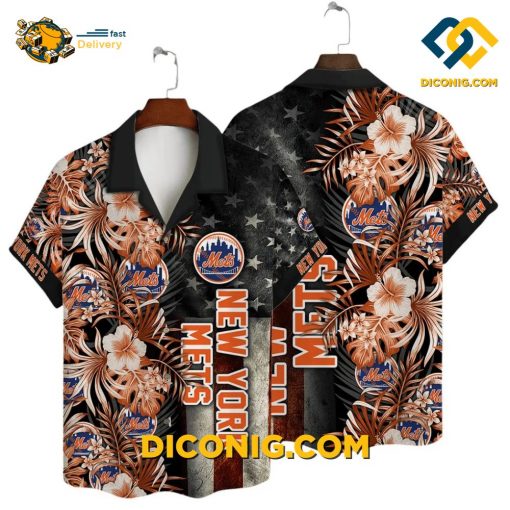 MLB New York Mets Hawaiian Shirt Custom Palm Paradise