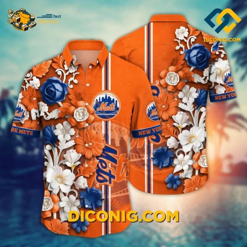 MLB New York Mets Hawaiian Shirt Custom Sunset Dream