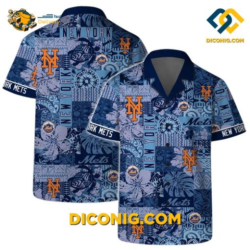 MLB New York Mets Hawaiian Shirt Custom Sunset Paradise