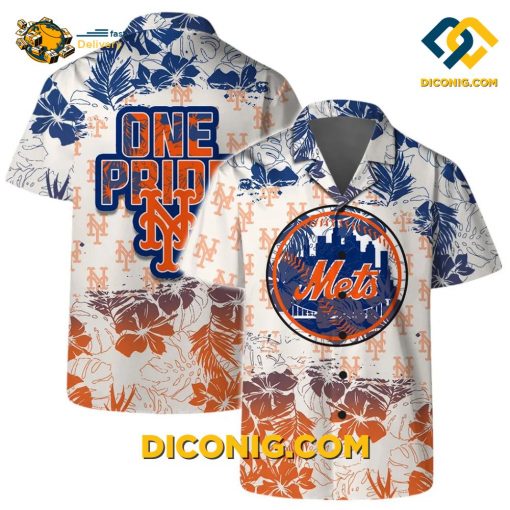 MLB New York Mets Hawaiian Shirt Custom Team Logo One Pride
