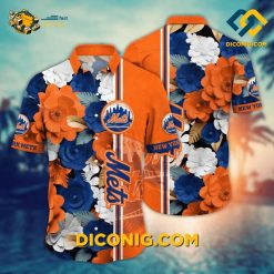 MLB New York Mets Hawaiian Shirt Custom Tropical Blossom