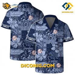 MLB New York Yankees Hawaiian Shirt Custom Blue Mosaic