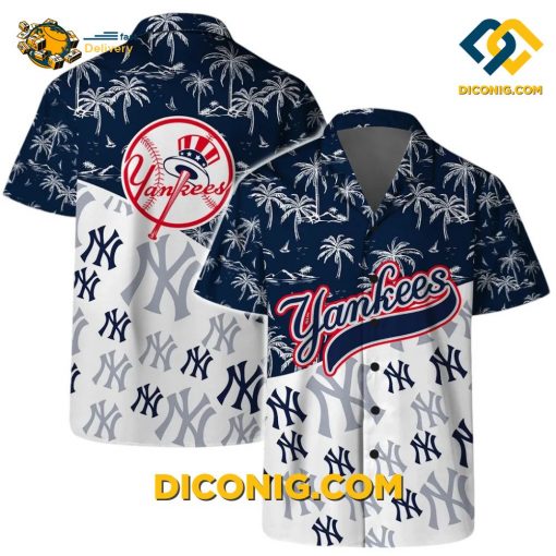MLB New York Yankees Hawaiian Shirt Custom Coastal Logo