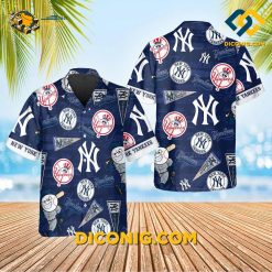 new york yankees hawaiian shirt heritage icons