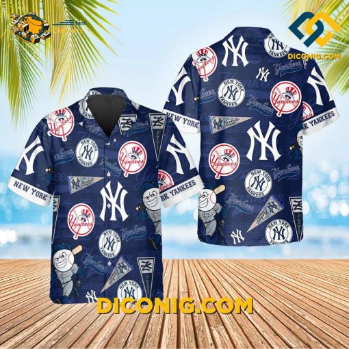 MLB New York Yankees Hawaiian Shirt Custom Heritage Icons