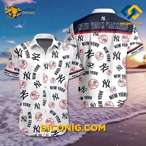 MLB New York Yankees Hawaiian Shirt Custom Iconic Emblems