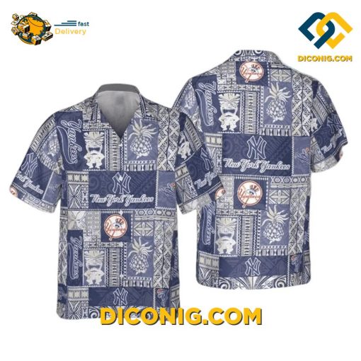 MLB New York Yankees Hawaiian Shirt Custom Island Patchwork