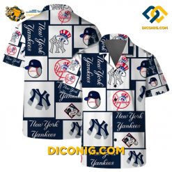 new york yankees hawaiian shirt logo block