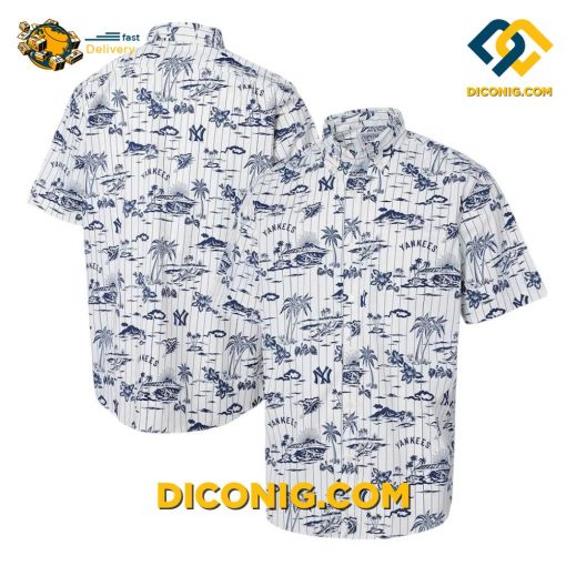 MLB New York Yankees Hawaiian Shirt Custom Pinstripe Tropics