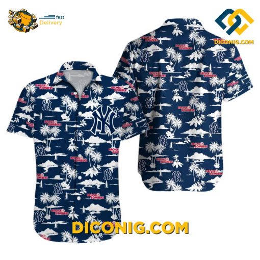 MLB New York Yankees Hawaiian Shirt Custom Team Logo Beachscape Summer Vibes