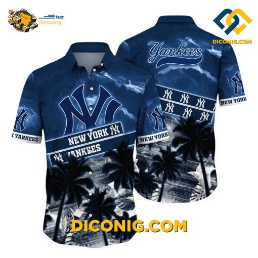 MLB New York Yankees Hawaiian Shirt Custom Thunderstorm Palms