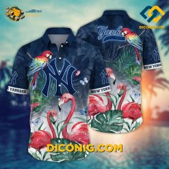 MLB New York Yankees Hawaiian Shirt Custom Tropical Birds Paradise