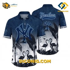 MLB New York Yankees Hawaiian Shirt Custom Tropical Flamingo