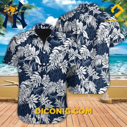 MLB New York Yankees Hawaiian Shirt Custom Tropical Leaf Classic