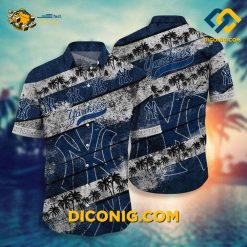 MLB New York Yankees Hawaiian Shirt Custom Tropical Stripes