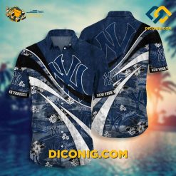 MLB New York Yankees Hawaiian Shirt Custom Wave Motion