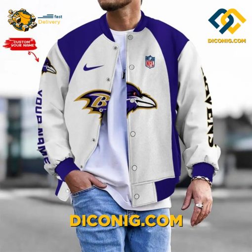 NFL Baltimore Ravens Bomber Jacket Custom Baseball Varsity