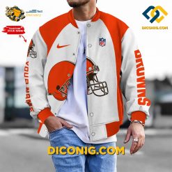NFL Cleveland Browns Bomber Jacket Custom Baseball Varsity