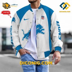 NFL Detroit Lions Bomber Jacket Custom Baseball Varsity