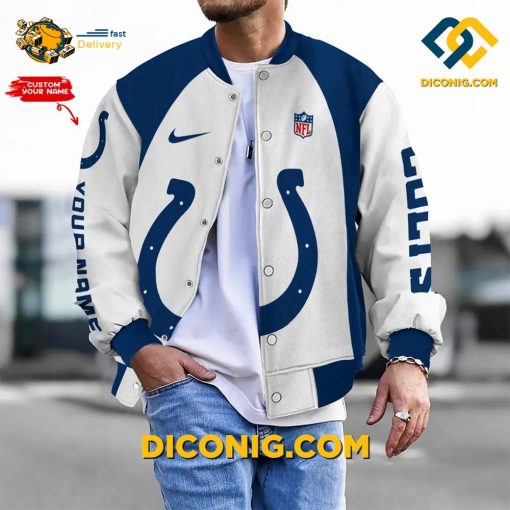 NFL Indianapolis Colts Bomber Jacket Custom Baseball Varsity