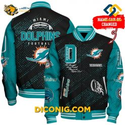 NFL Miami Dolphins Baseball Jacket Custom