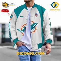 NFL Miami Dolphins Bomber Jacket Custom Baseball Varsity
