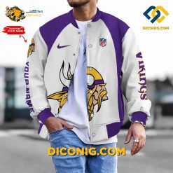 NFL Minnesota Vikings Bomber Jacket Custom Baseball Varsity