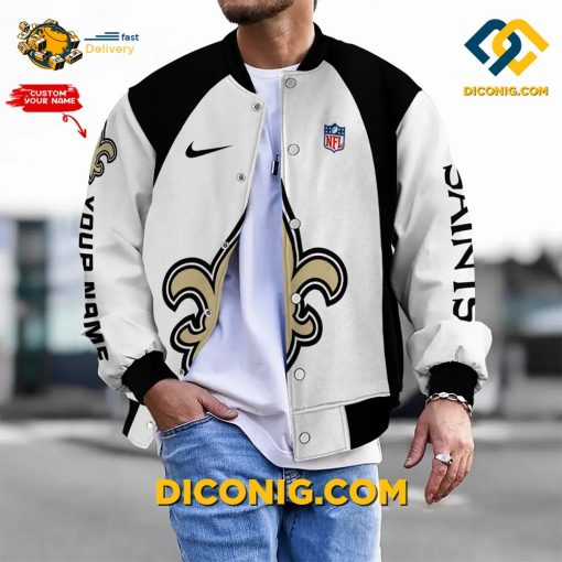 NFL New Orleans Saints Bomber Jacket Custom Baseball Varsity