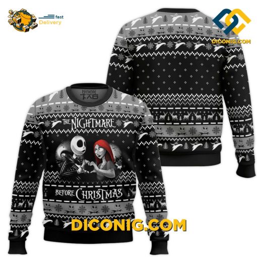 Nightmare Before Xmas Jack Sally Ugly Christmas Sweater