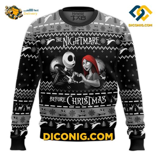 Nightmare Before Xmas Jack Sally Ugly Christmas Sweater