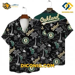 MLB Oakland Athletics Hawaiian Shirt Custom Black Tropic