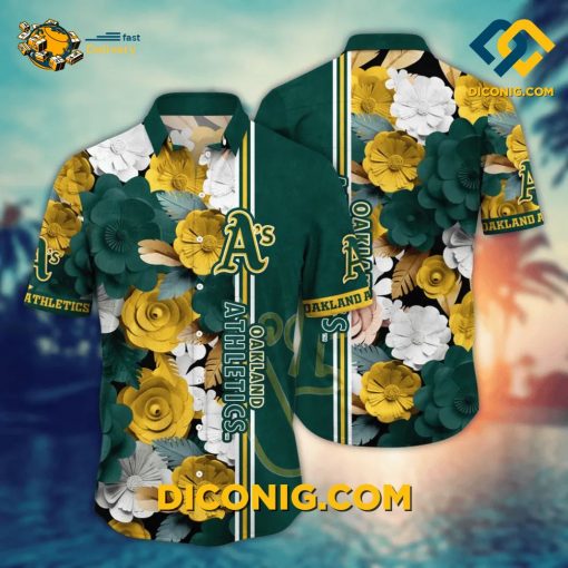 MLB Oakland Athletics Hawaiian Shirt Custom Bold Blossom