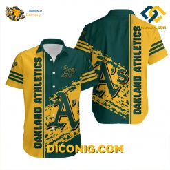 MLB Oakland Athletics Hawaiian Shirt Custom Bold Stripes