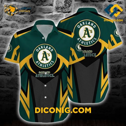 MLB Oakland Athletics Hawaiian Shirt Custom Dynamic Chevron