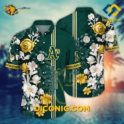 MLB Oakland Athletics Hawaiian Shirt Custom Elegant Floral