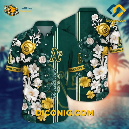 MLB Oakland Athletics Hawaiian Shirt Custom Elegant Floral