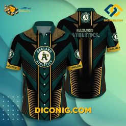 MLB Oakland Athletics Hawaiian Shirt Custom Geometric Chevron