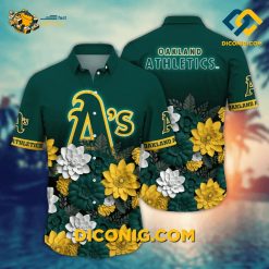 MLB Oakland Athletics Hawaiian Shirt Custom Golden Bloom