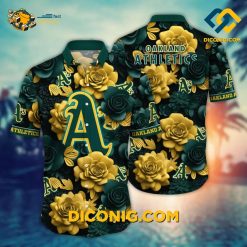 MLB Oakland Athletics Hawaiian Shirt Custom Golden Rose