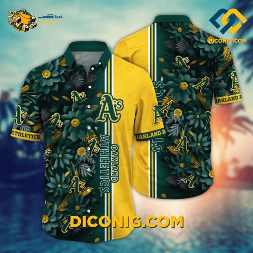 MLB Oakland Athletics Hawaiian Shirt Custom Golden Split