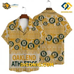 MLB Oakland Athletics Hawaiian Shirt Custom Golden Tribal Pattern