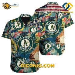 MLB Oakland Athletics Hawaiian Shirt Custom Retro Collage